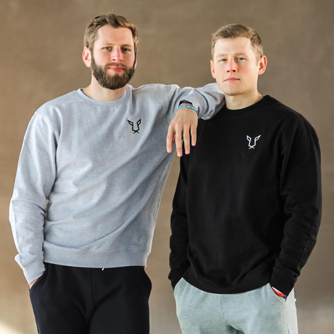 Jake & Sam Bredenbeck | Founders of Odisi Apparel wearing the Evolution Crewneck Sweatshirt Collection