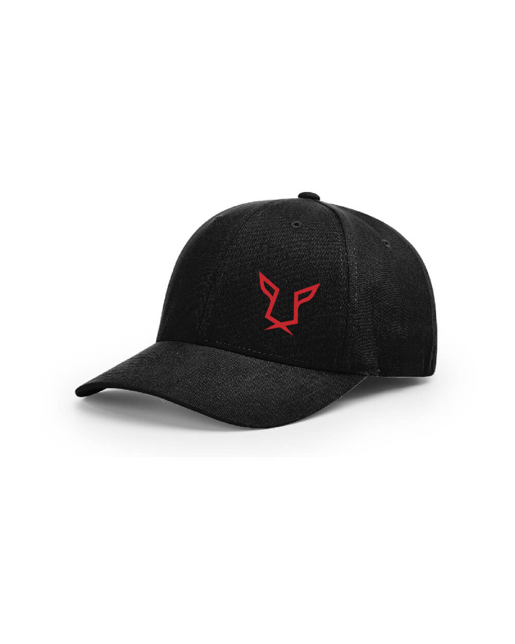 Black & Red Evolution Fitted Hat by Odisi Apparel