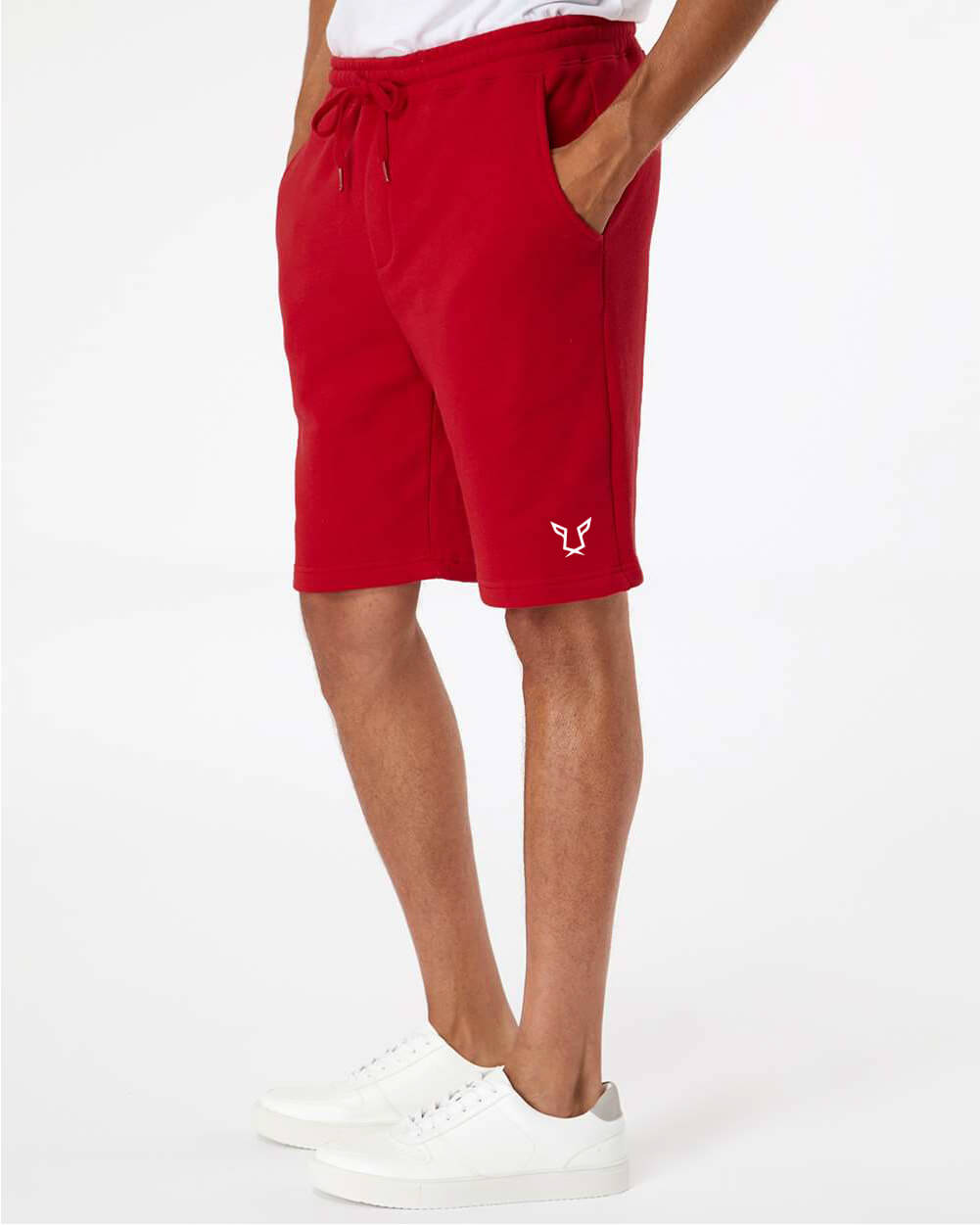 Men's Red Evolution Fleece Shorts by Odisi Apparel