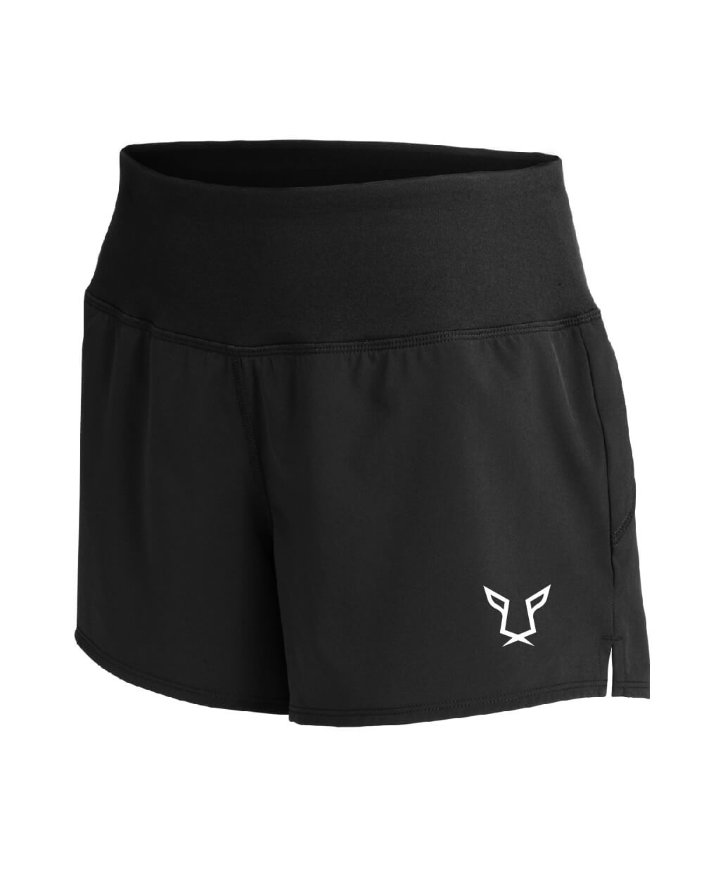 Women's Black Evolution Performance Shorts (Front) by Odisi Apparel